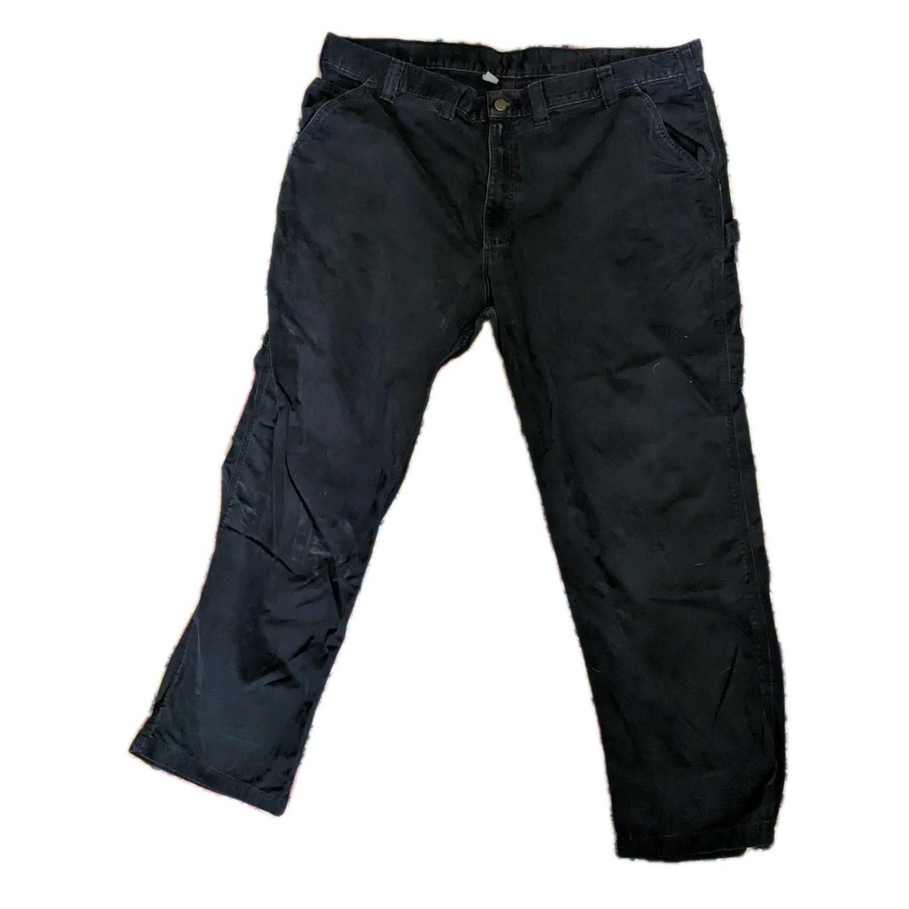 Carhartt Pants Mens 44x30 Black Relaxed Fit Twill‎ Utility Work Carpenter B324